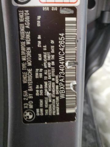 Photo 12 VIN: WBXPA73404WC42654 - BMW X3 2.5I 