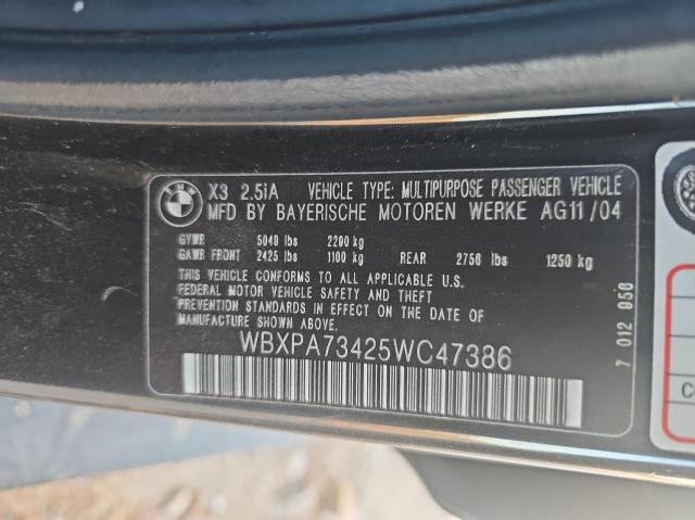 Photo 9 VIN: WBXPA73425WC47386 - BMW X3 