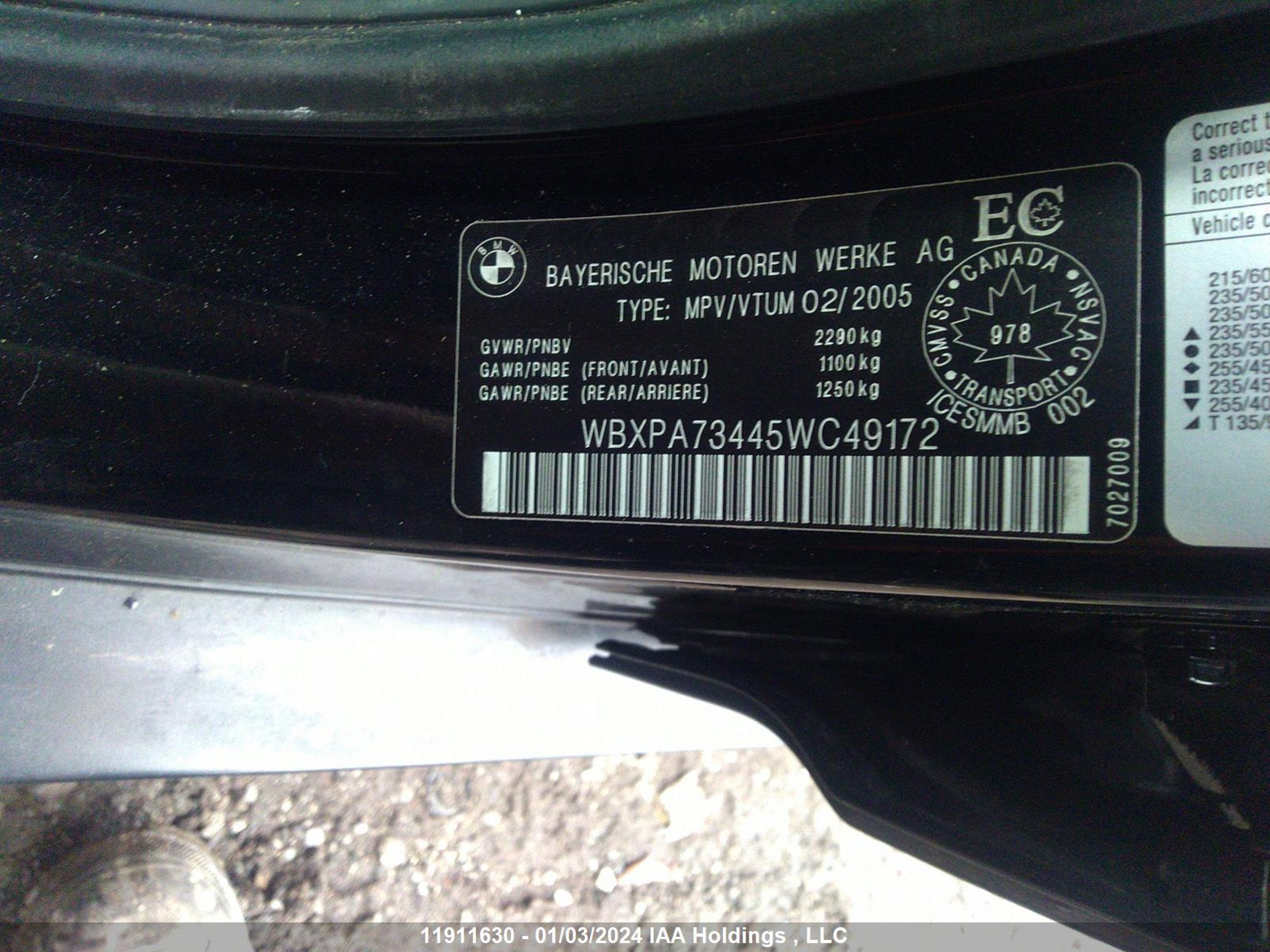 Photo 8 VIN: WBXPA73445WC49172 - BMW X3 