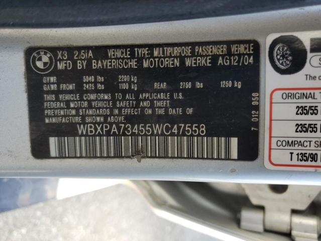 Photo 12 VIN: WBXPA73455WC47558 - BMW X3 