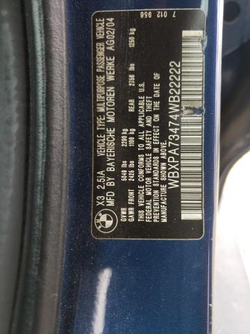 Photo 9 VIN: WBXPA73474WB22222 - BMW X3 2.5I 