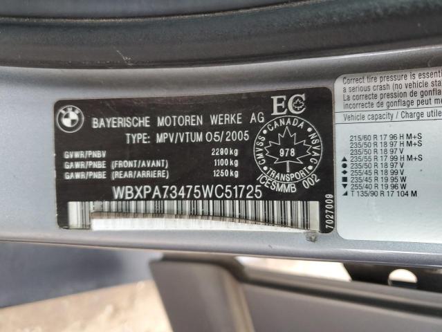 Photo 12 VIN: WBXPA73475WC51725 - BMW X3 2.5I 