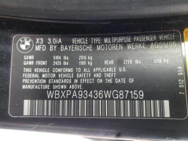 Photo 9 VIN: WBXPA93436WG87159 - BMW X3 3.0I 