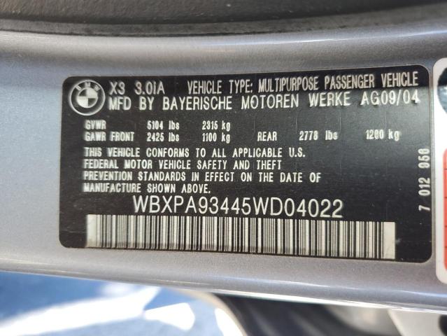 Photo 11 VIN: WBXPA93445WD04022 - BMW X3 