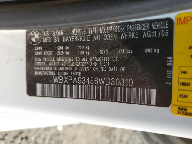 Photo 12 VIN: WBXPA93456WD30310 - BMW X3 3.0I 