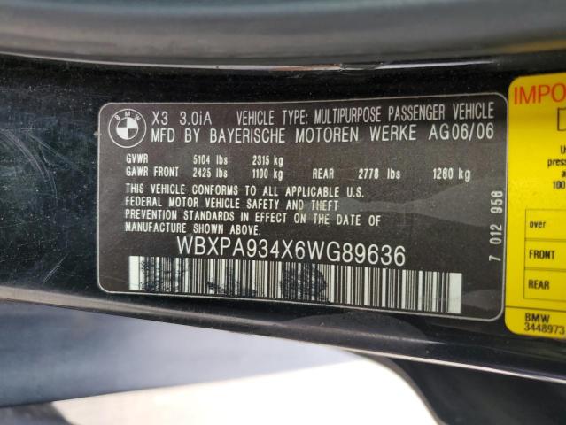 Photo 12 VIN: WBXPA934X6WG89636 - BMW X3 