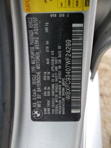 Photo 12 VIN: WBXPC93407WF24299 - BMW X3 