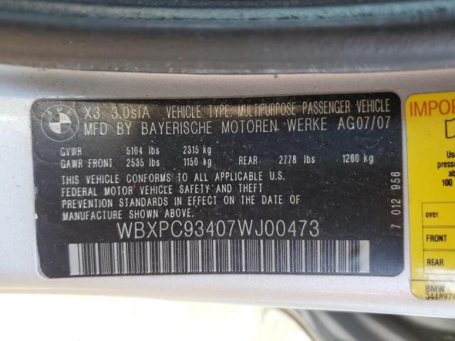 Photo 11 VIN: WBXPC93407WJ00473 - BMW X3 3.0SI 