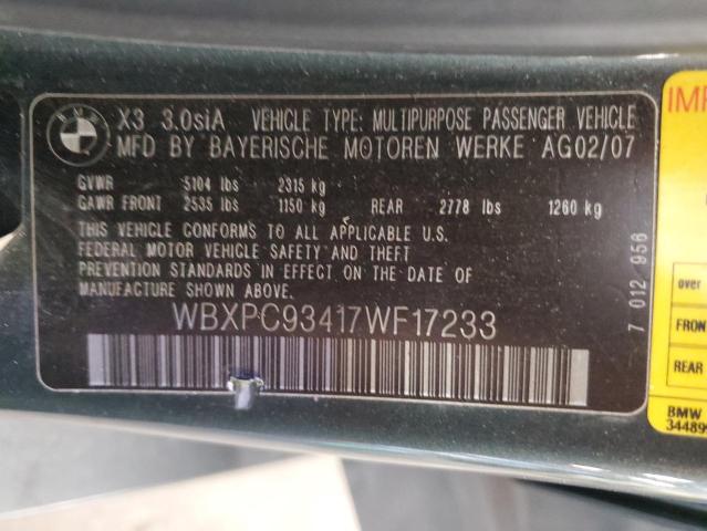 Photo 13 VIN: WBXPC93417WF17233 - BMW X3 3.0SI 