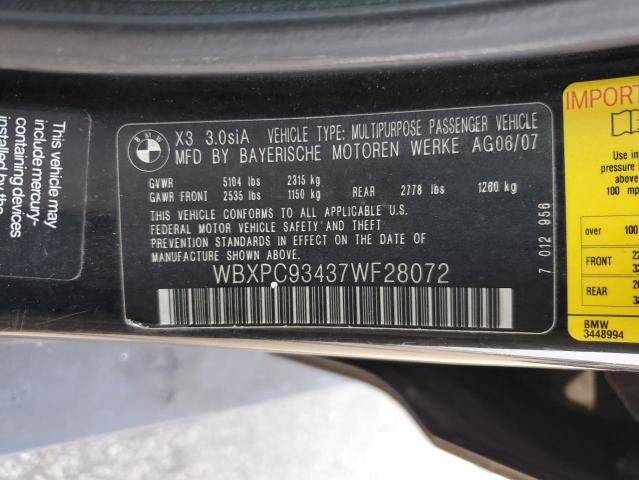 Photo 12 VIN: WBXPC93437WF28072 - BMW X3 3.0SI 