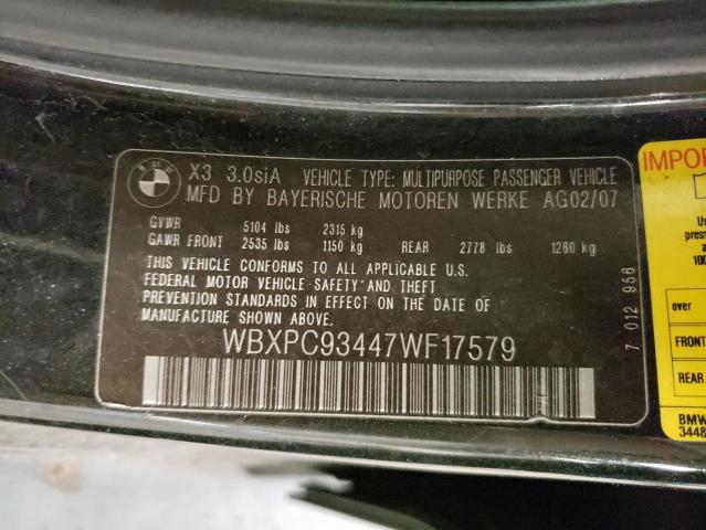 Photo 12 VIN: WBXPC93447WF17579 - BMW X3 3.0SI 