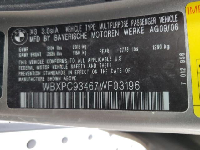 Photo 12 VIN: WBXPC93467WF03196 - BMW X3 