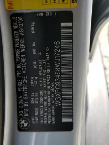 Photo 11 VIN: WBXPC93468WJ17246 - BMW X3 