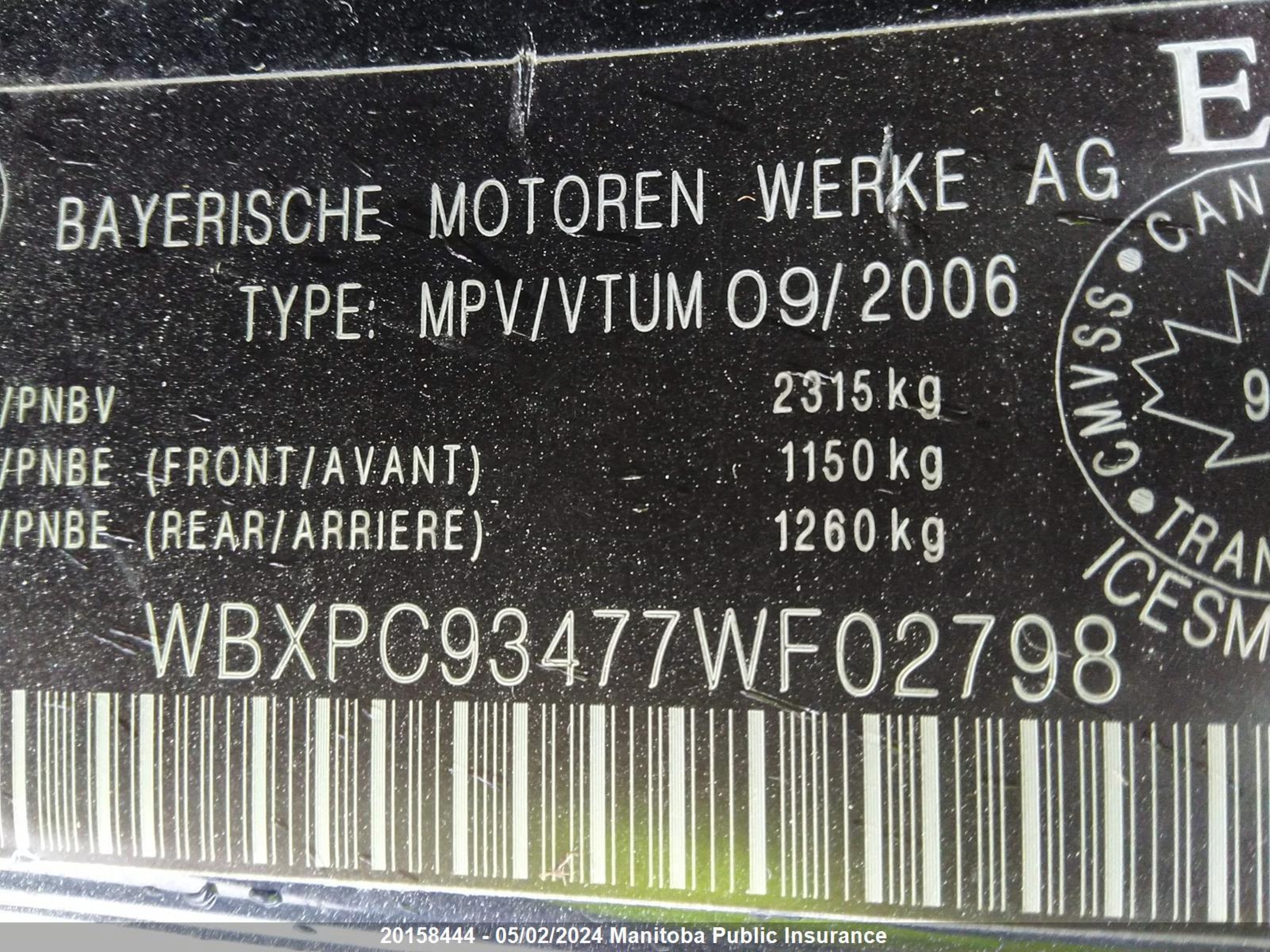 Photo 8 VIN: WBXPC93477WF02798 - BMW X3 