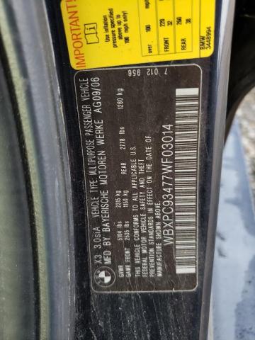 Photo 12 VIN: WBXPC93477WF03014 - BMW X3 