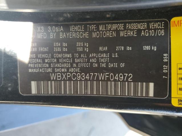 Photo 11 VIN: WBXPC93477WF04972 - BMW X3 