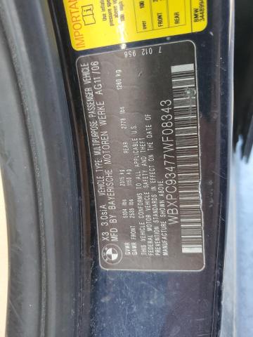 Photo 12 VIN: WBXPC93477WF08343 - BMW X3 3.0SI 