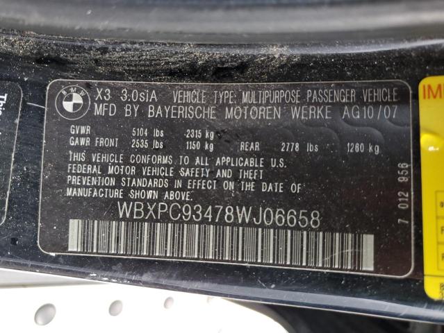 Photo 12 VIN: WBXPC93478WJ06658 - BMW X3 