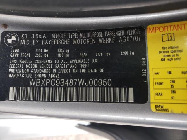 Photo 12 VIN: WBXPC93487WJ00950 - BMW X3 3.0SI 