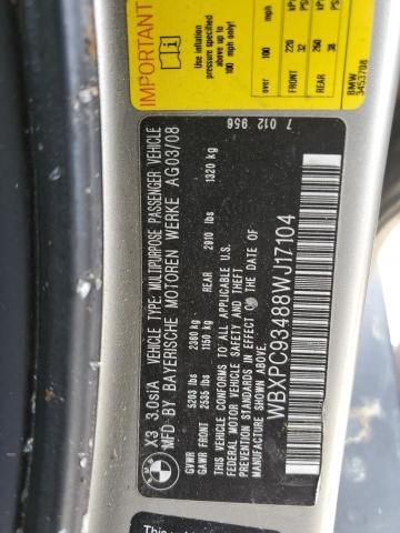 Photo 12 VIN: WBXPC93488WJ17104 - BMW X3 