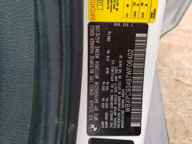 Photo 9 VIN: WBXPC93497WF06402 - BMW X3 3.0SI 