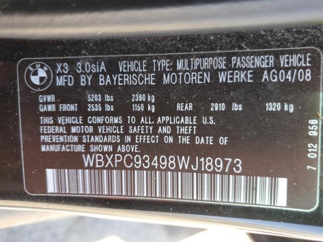 Photo 12 VIN: WBXPC93498WJ18973 - BMW X3 3.0SI 