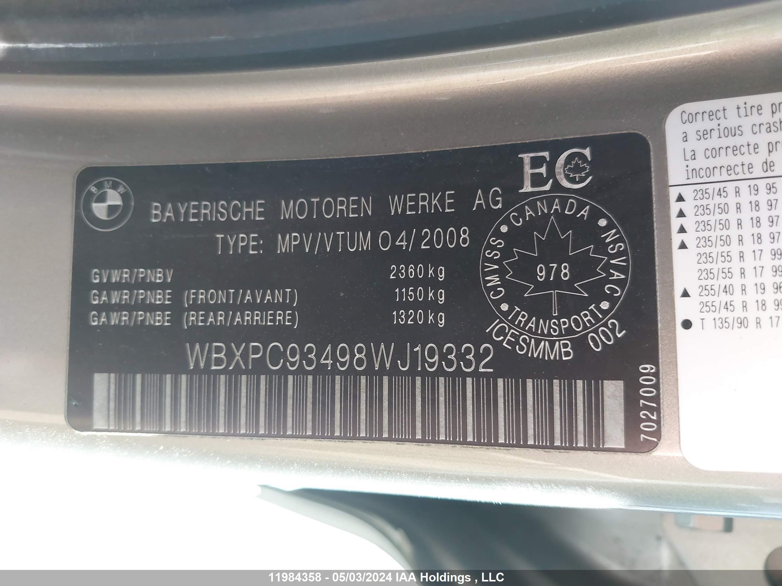 Photo 8 VIN: WBXPC93498WJ19332 - BMW X3 