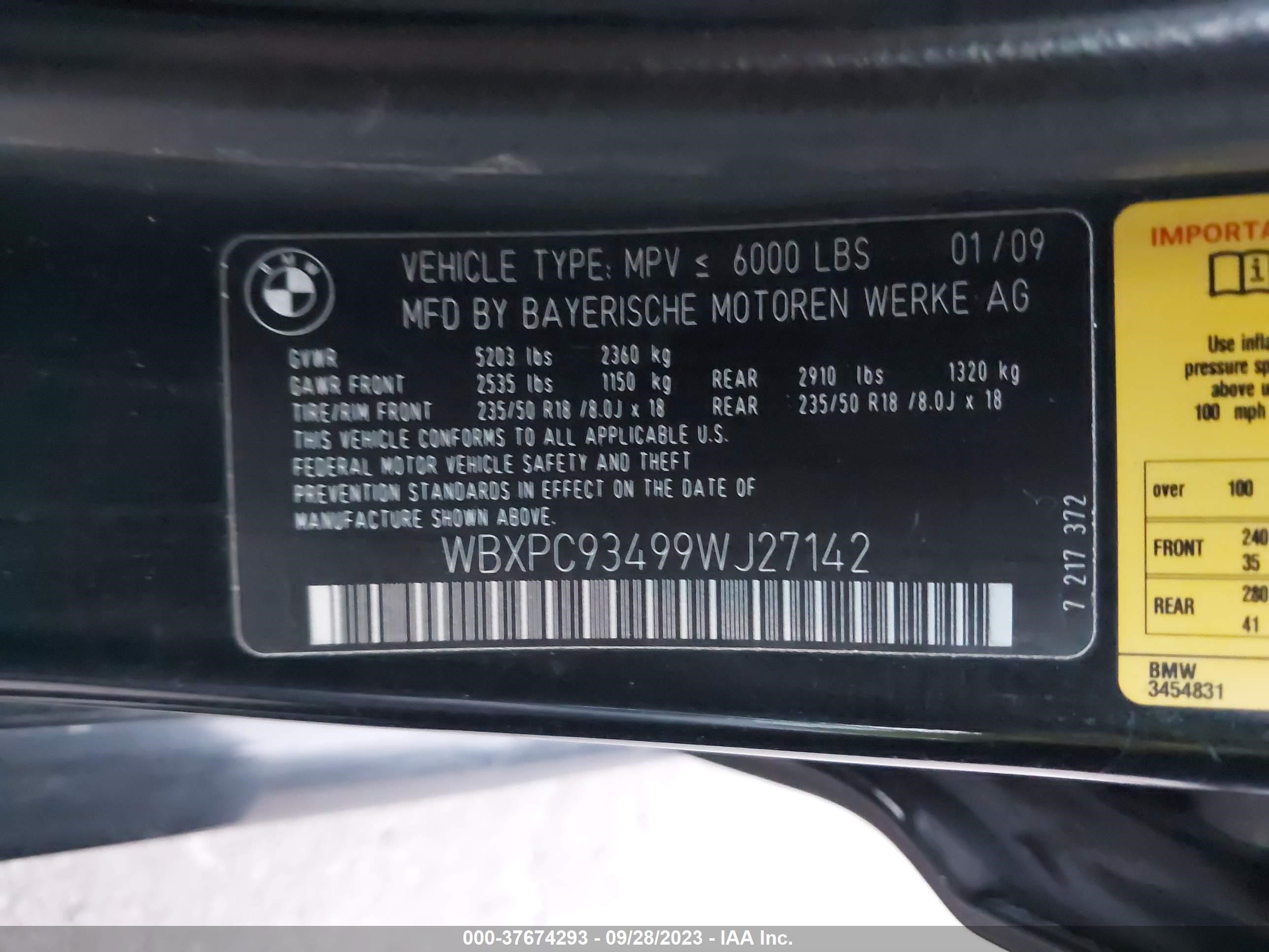 Photo 8 VIN: WBXPC93499WJ27142 - BMW X3 