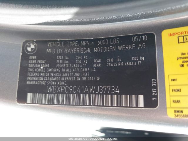 Photo 8 VIN: WBXPC9C41AWJ37734 - BMW X3 