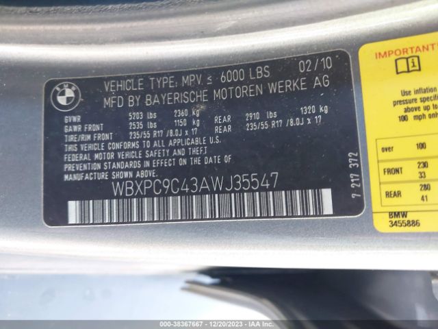 Photo 8 VIN: WBXPC9C43AWJ35547 - BMW X3 