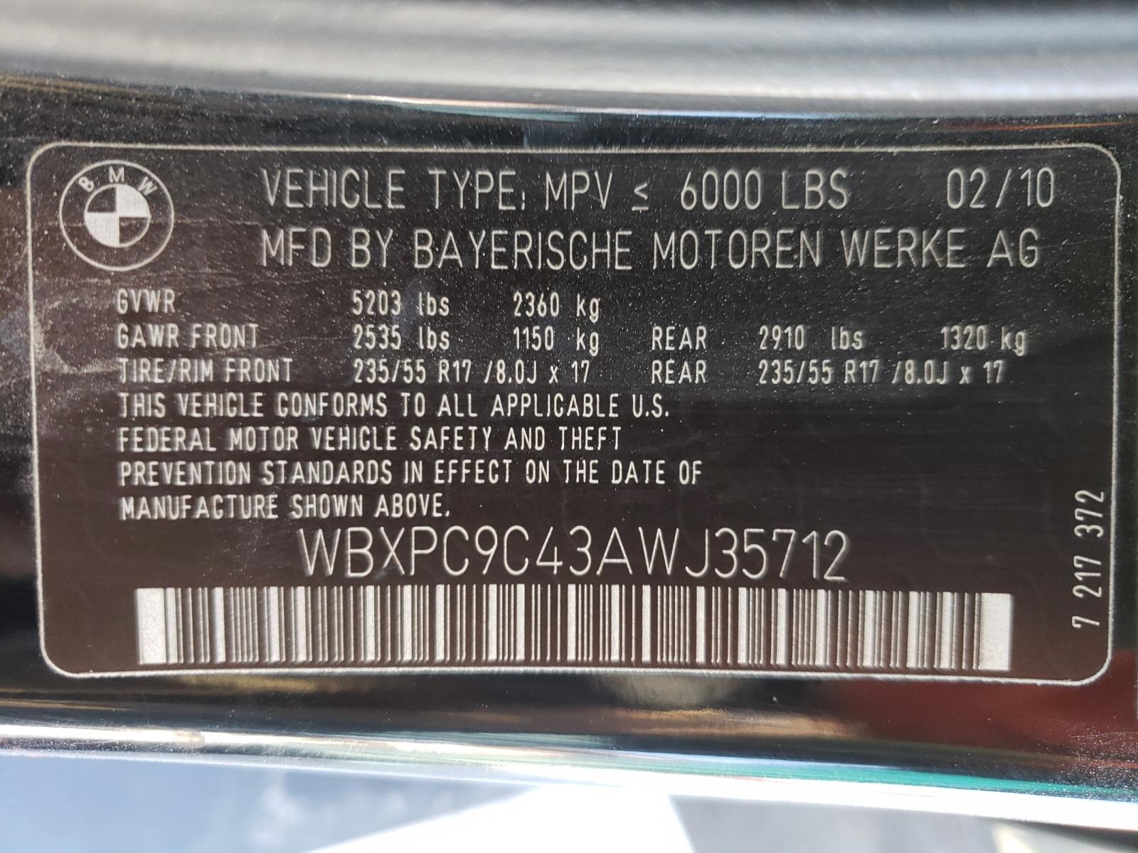 Photo 9 VIN: WBXPC9C43AWJ35712 - BMW X3 XDRIVE3 