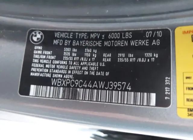 Photo 8 VIN: WBXPC9C44AWJ39574 - BMW X3 