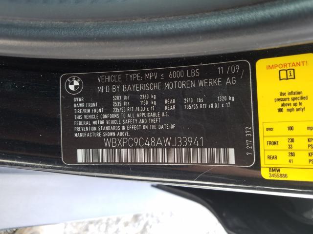 Photo 9 VIN: WBXPC9C48AWJ33941 - BMW X3 XDRIVE3 