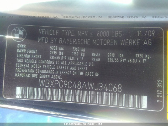 Photo 8 VIN: WBXPC9C48AWJ34068 - BMW X3 