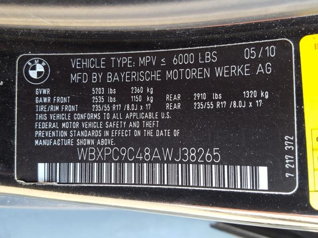 Photo 9 VIN: WBXPC9C48AWJ38265 - BMW X3 