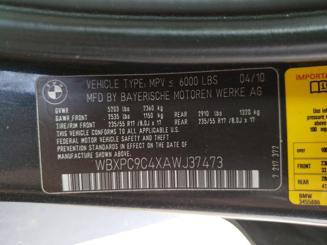 Photo 9 VIN: WBXPC9C4XAWJ37473 - BMW X3 XDRIVE3 