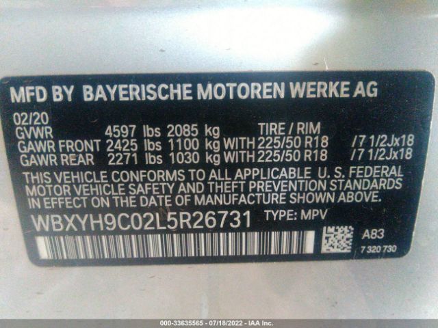 Photo 8 VIN: WBXYH9C02L5R26731 - BMW X2 