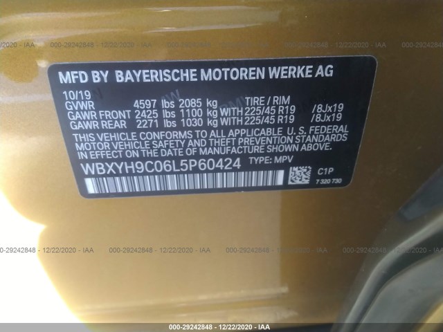 Photo 8 VIN: WBXYH9C06L5P60424 - BMW X2 