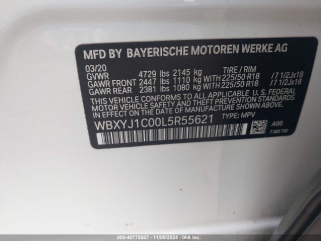 Photo 8 VIN: WBXYJ1C00L5R55621 - BMW X2 