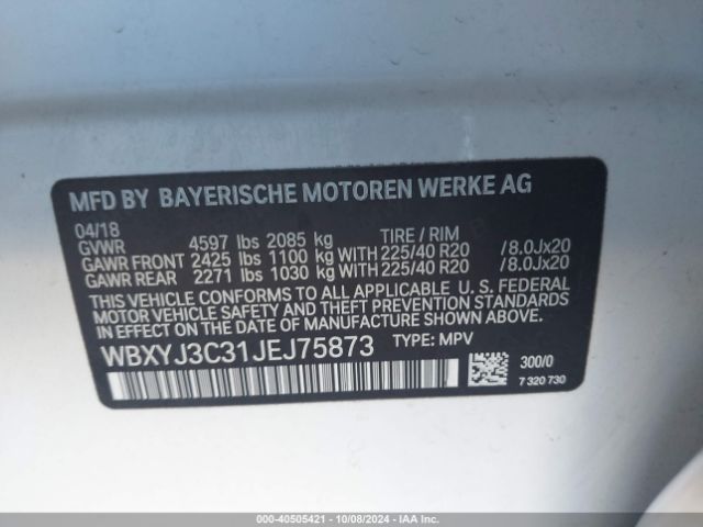 Photo 8 VIN: WBXYJ3C31JEJ75873 - BMW X2 