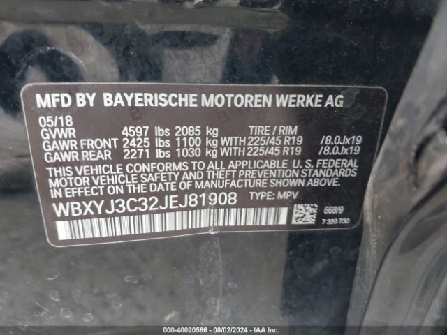 Photo 8 VIN: WBXYJ3C32JEJ81908 - BMW X2 