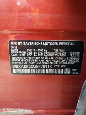 Photo 9 VIN: WBXYJ3C32JEP76113 - BMW X2 SDRIVE2 