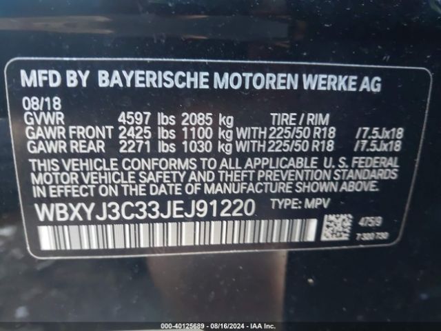 Photo 8 VIN: WBXYJ3C33JEJ91220 - BMW X2 SDRIVE2 