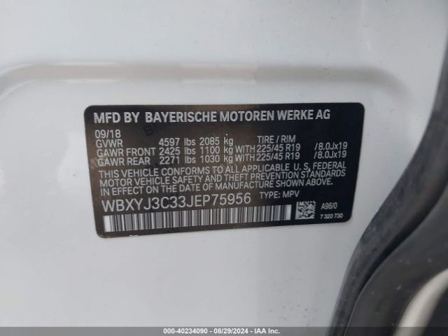 Photo 8 VIN: WBXYJ3C33JEP75956 - BMW X2 