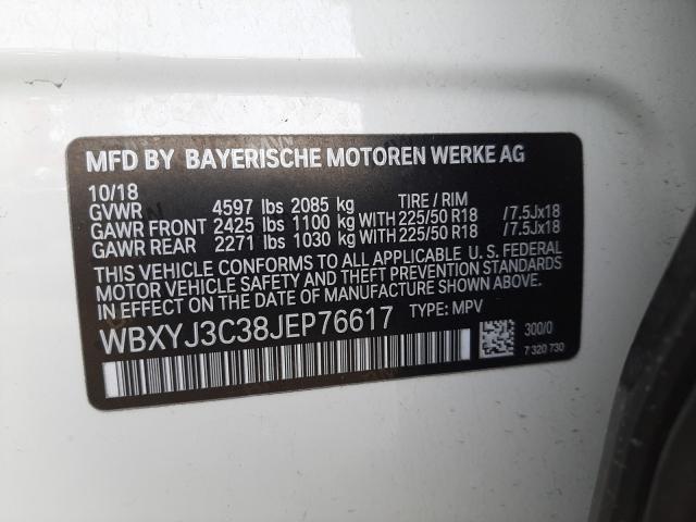 Photo 9 VIN: WBXYJ3C38JEP76617 - BMW X2 