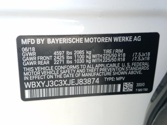 Photo 9 VIN: WBXYJ3C3XJEJ83874 - BMW X2 SDRIVE2 