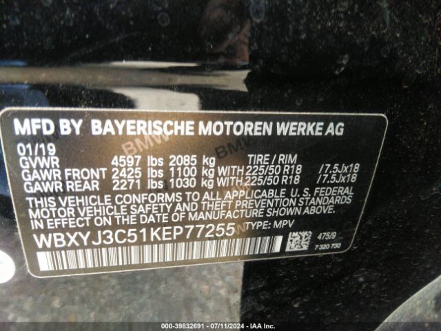 Photo 8 VIN: WBXYJ3C51KEP77255 - BMW X2 