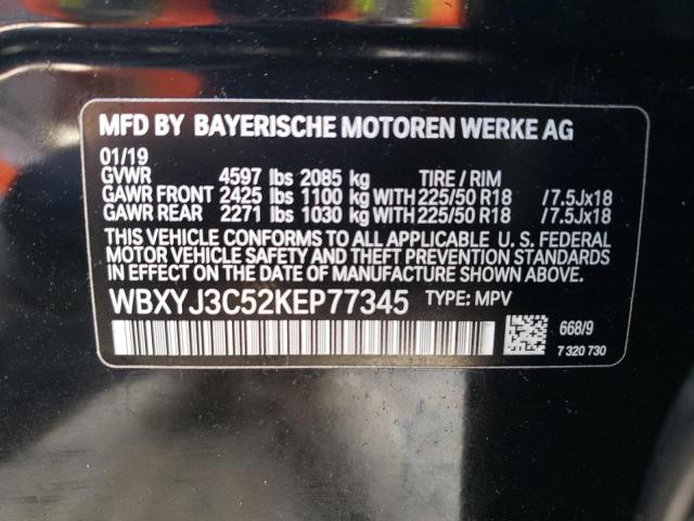 Photo 9 VIN: WBXYJ3C52KEP77345 - BMW X2 SDRIVE2 