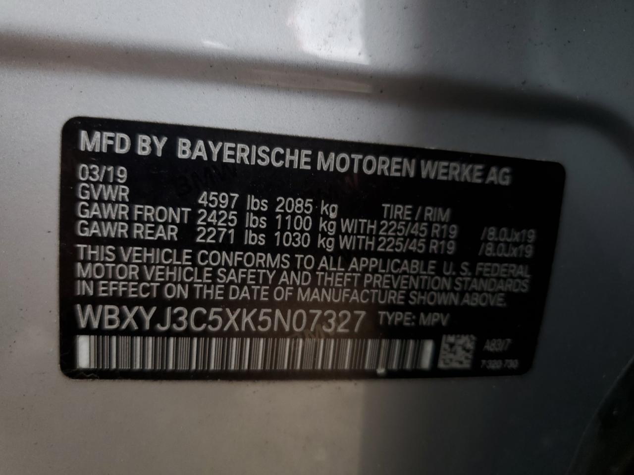 Photo 12 VIN: WBXYJ3C5XK5N07327 - BMW X2 