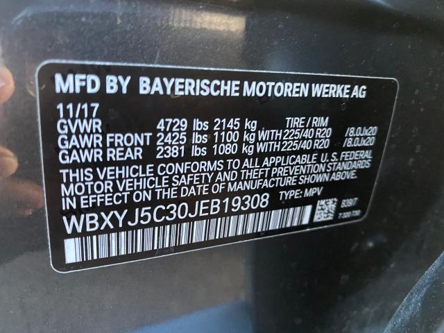 Photo 9 VIN: WBXYJ5C30JEB19308 - BMW X2 XDRIVE2 